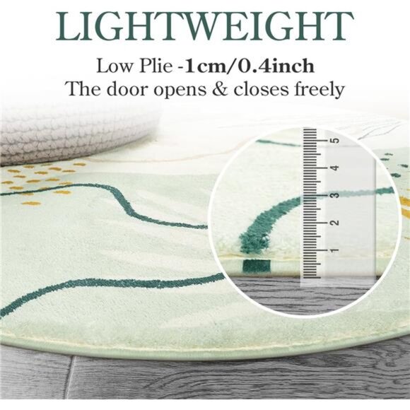 Green Hallway Runner Rug -2x6 Washable Kitchen Runner Rug Boho Non-Slip Low-Plie - Picture 2 of 7